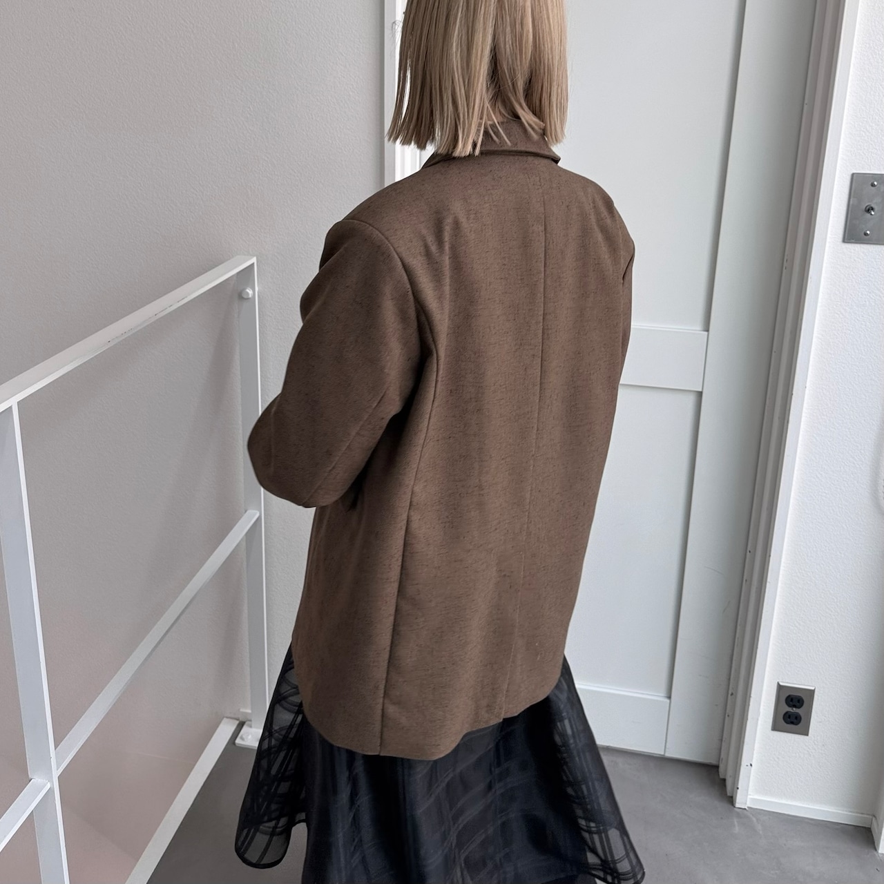 mixツイルオーバーハンサムJK/ブラウン