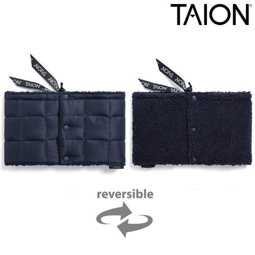 TAION タイオン マウンテン リバーシブル ダウンネックウォーマー 800FP ダウン95% ボア マイクロリップストップ アジャスター付き 防寒 保温 ユニセックス TAION-R203MT D.NAVY×NAVY