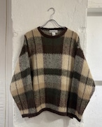 90s dressbarn Block-Check Crew Mohair Knit