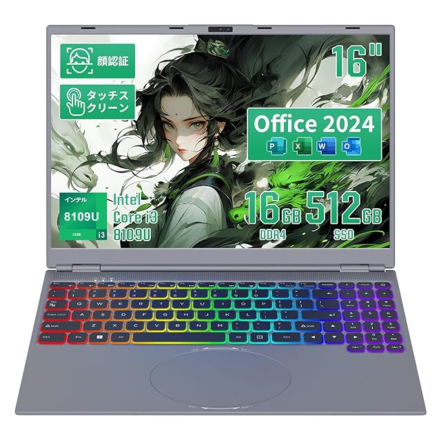 ノートパソコン Office 2024搭載 15.6 インチ カメラスイッチ 日本語