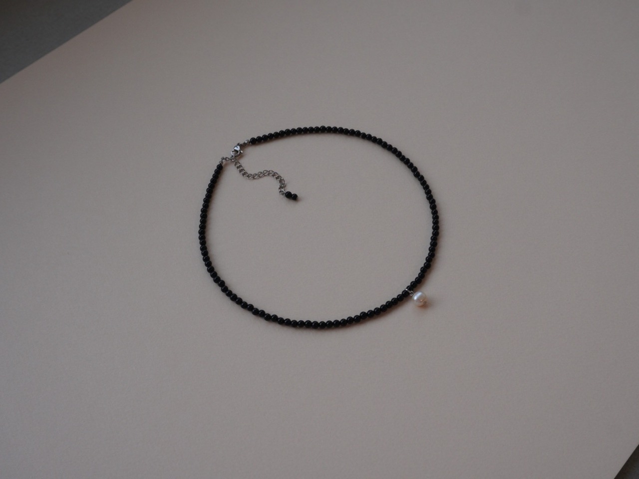 【 WAVE 】onyx × PURE point necklace