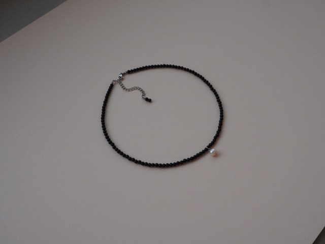 【 WAVE 】onyx × PURE point necklace