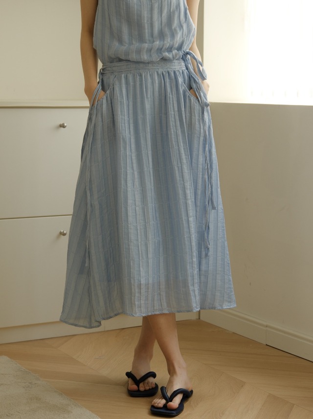 light linen stripe skirt 2colors【202320448】