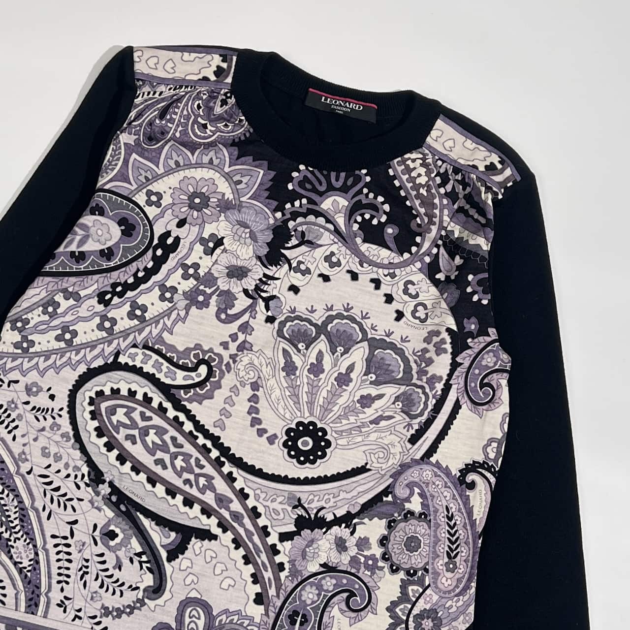 シルク混 LEONARD レオナール 花柄 ペイズリー ニット セーター M/レディース