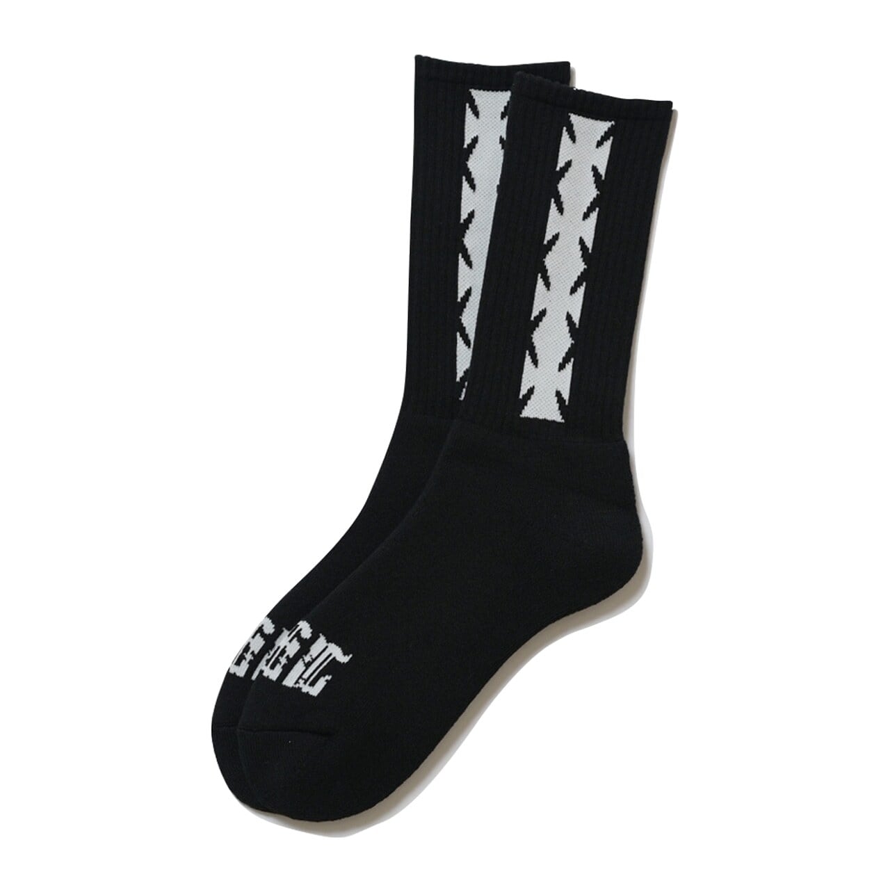 SSC × THE NEST Army Sports Socks Black SURFSKATECAMP