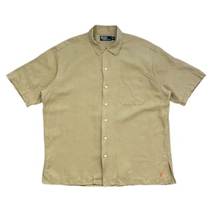 POLO RALPH LAUREN CAMP COLLAR SHIRT LINEN/SILK SIZE L (USED)