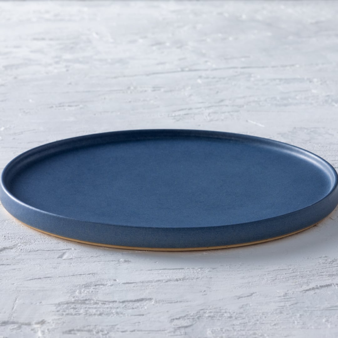 別注品】大谷焼 田村栄一郎／青マット 25cm フラット（リム90度） | 器