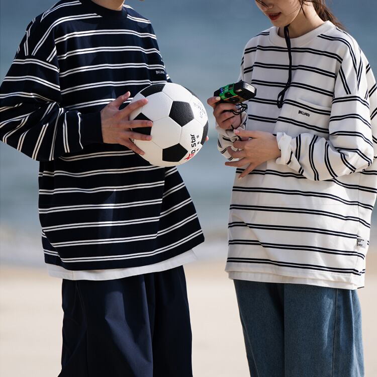 ★STRIPED ROUND NECK SHIRT　　17185