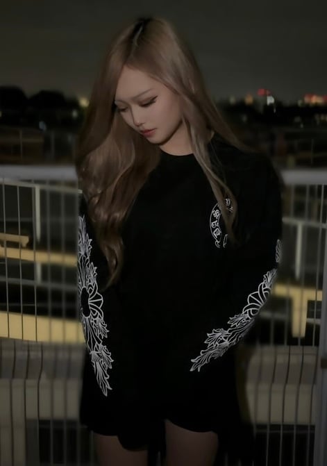 DAstyle ロンT ブラック やりら ギャル DAstyle Floral pattern Long sleeves 【BLACK】 | DAstyle