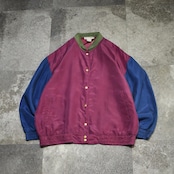 snap button type switching design silk blouson