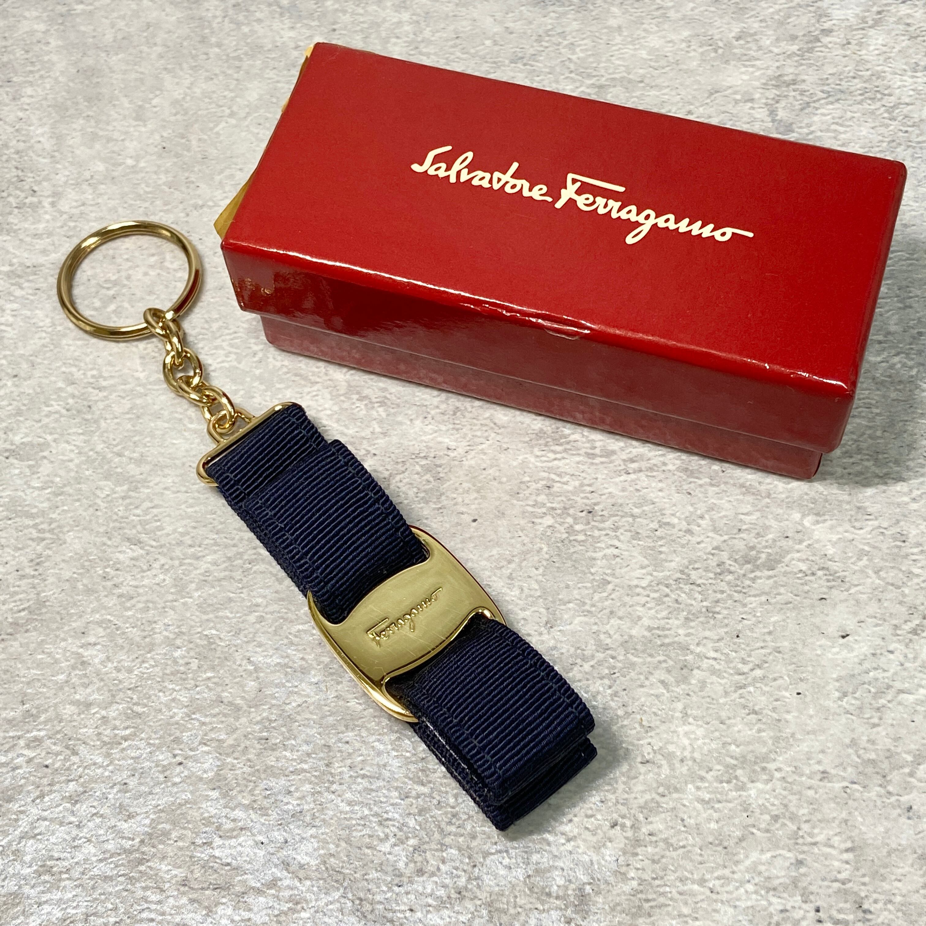 Salvatore Ferragamo フェラガモ ベルト ヴァラ ネイビー-