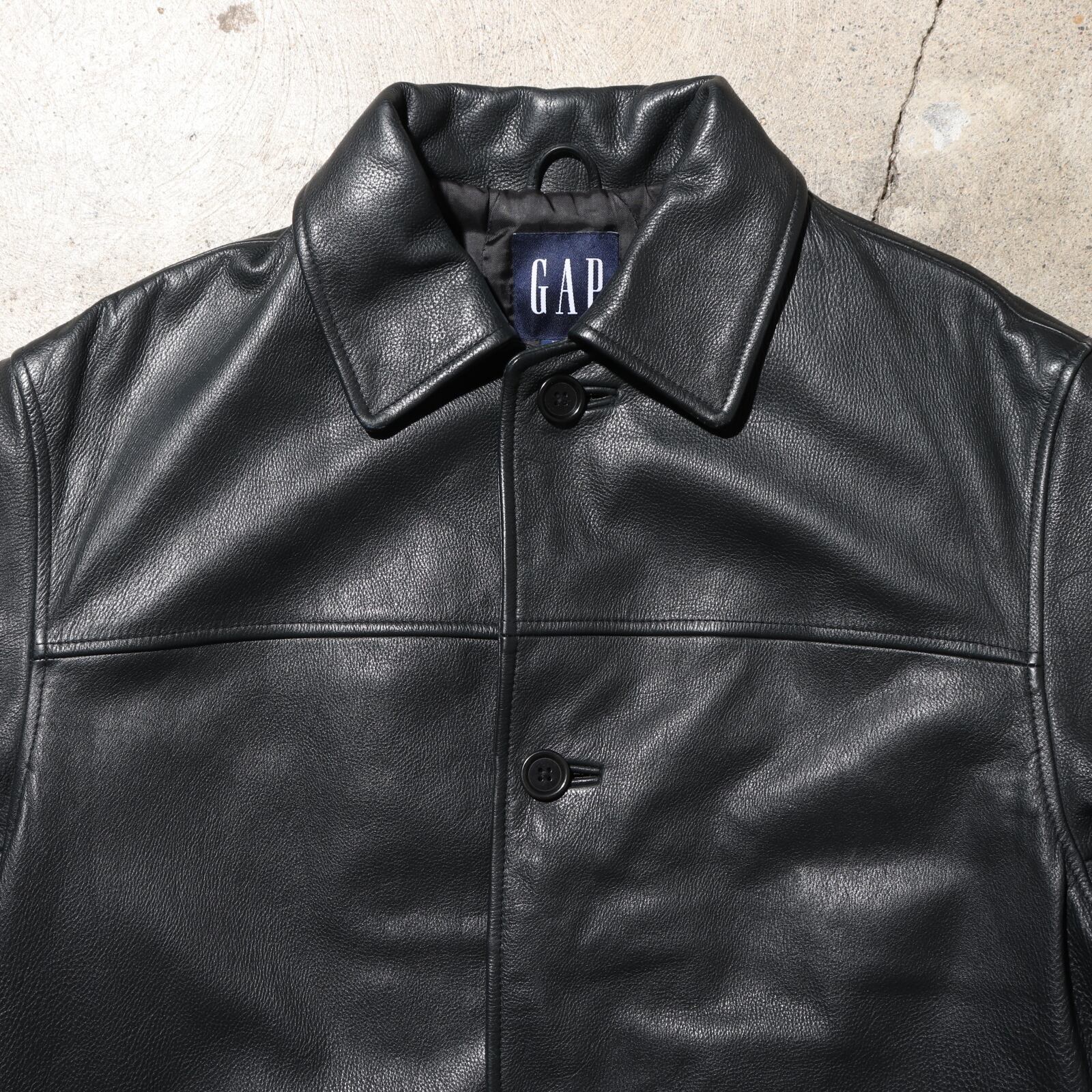 極美品 S OLD GAP 90s レザー カーコート オールドギャップ 黒 | ENCOUNT