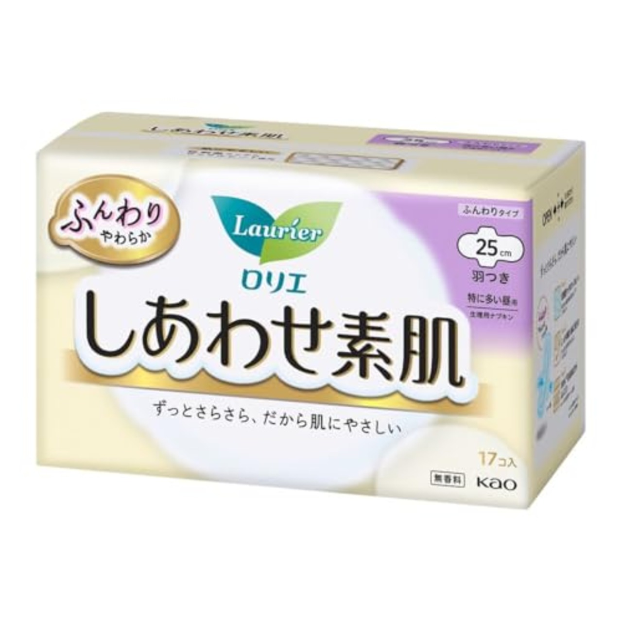 ロリエ しあわせ素肌 ふんわりタイプ 特に多い昼用 羽つき 25cm 17コ入