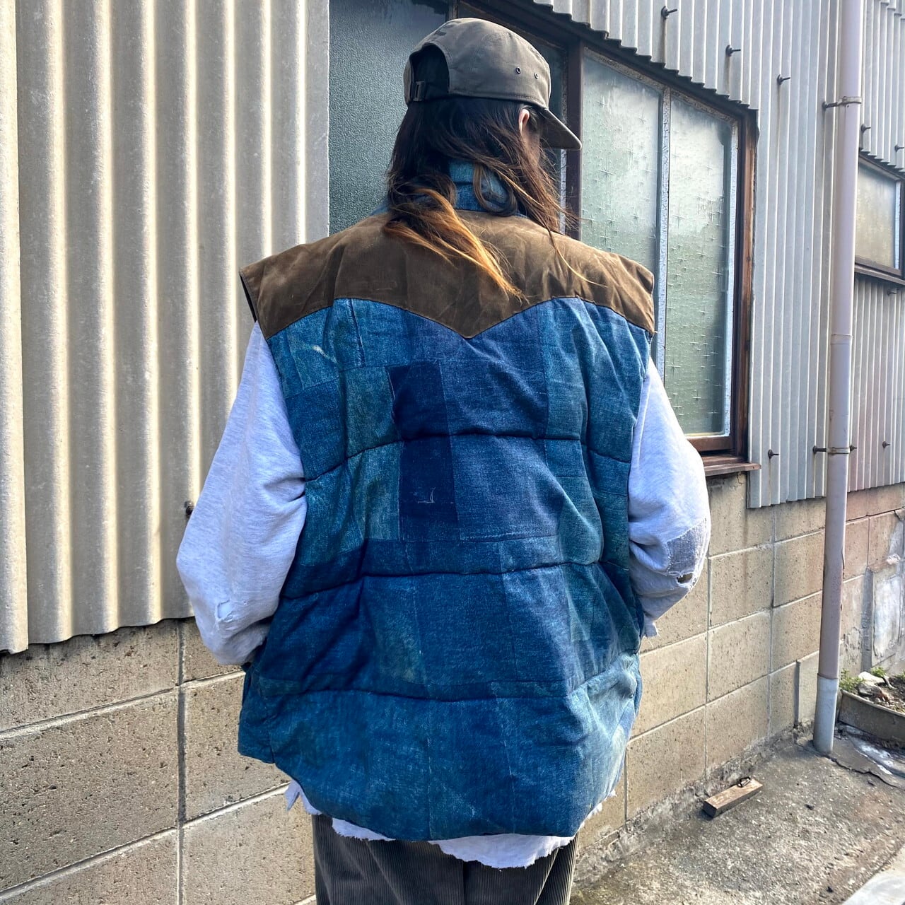 ビッグサイズ DENIM & SUPLY Ralph Lauren ラルフローレン デニム&サプライ 転写 デニムパッチワーク 中綿ベスト  メンズXXL 古着 フェイクスエード切り替え ダウンベスト 大きいサイズ 【ベスト】【SA50】 | cave 古着屋【公式】古着通販サイト