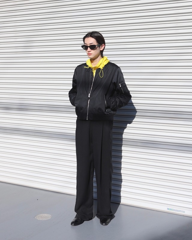belted wide slacks