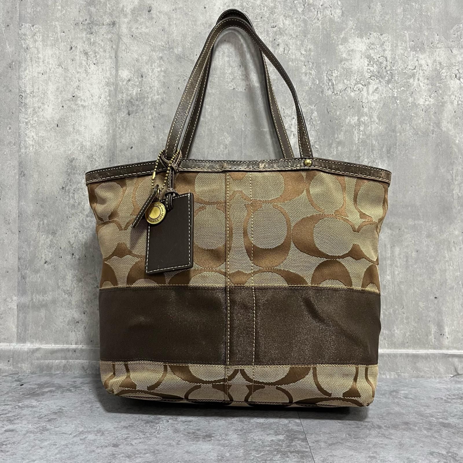 COACH トートバッグ シグネチャー レザー キャンバス ブラック 6830 