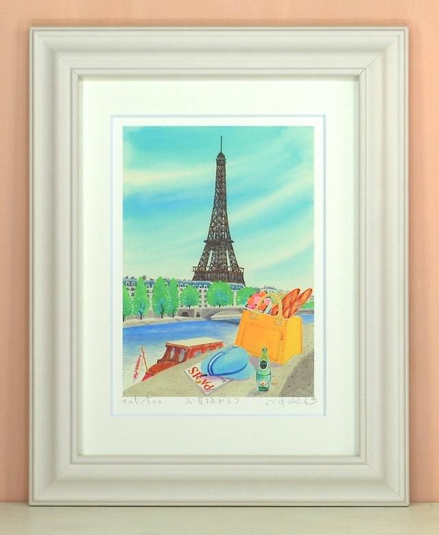 栗乃木ハルミ「お買い物帰り」 fタイプ　絵画・ 額入りアート