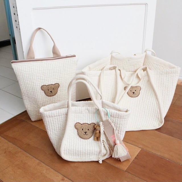 くまさんキルティングトートバッグl イブル Baby Fabric Lilyblanc リリーブラン くまさんキルティングトートバッグl イブル Baby Fabric Lilyblanc リリーブラン