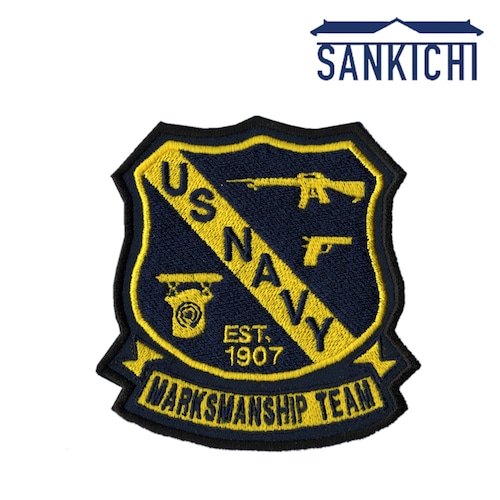 米軍グッズ U.S.NAVY MARKSMANSHIP TEAM ワッペン パッチ 「さんきち 燦吉 SANKICHI」