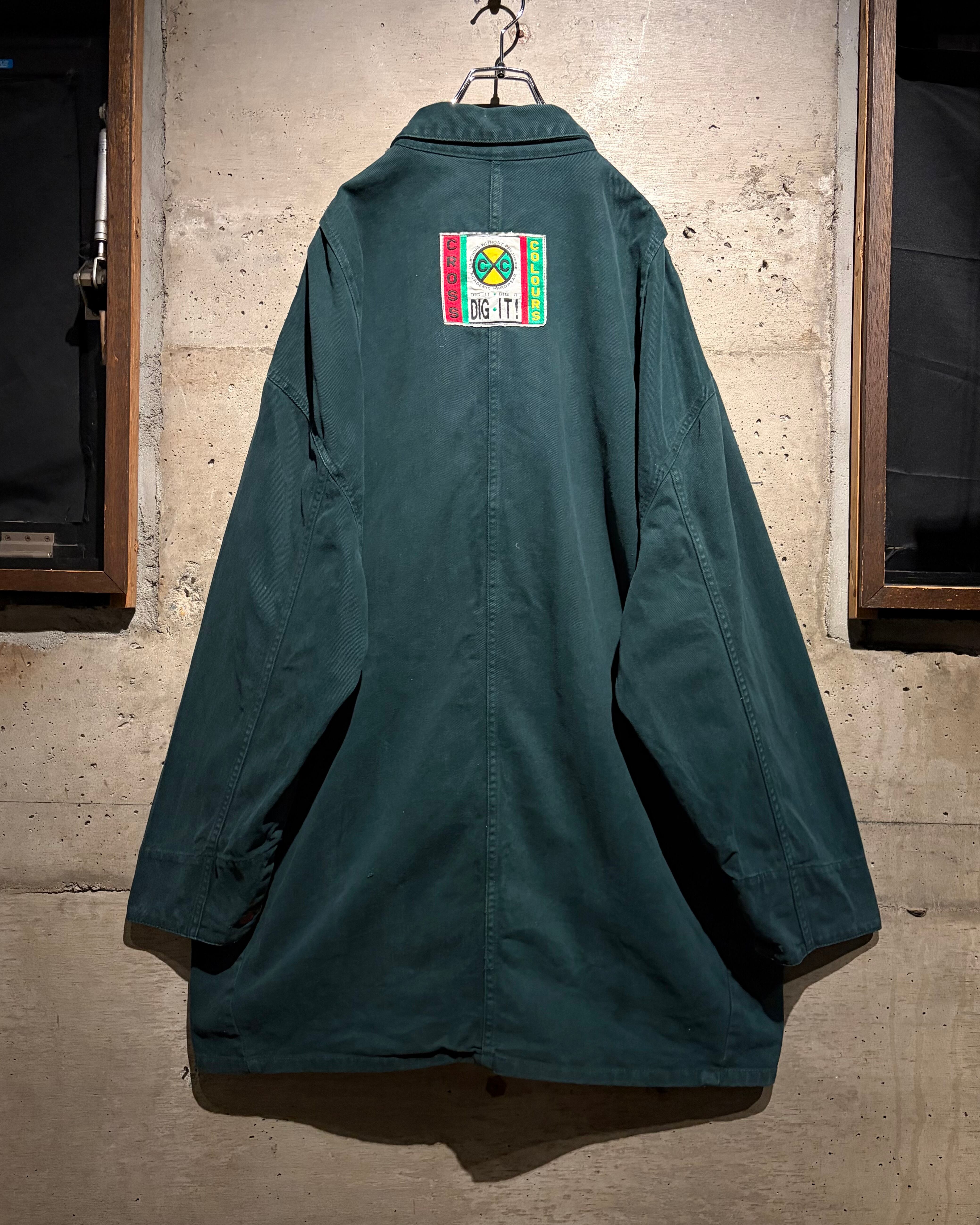 Caka】90's “CROSS COLOURS” Vintage Loose Green Denim