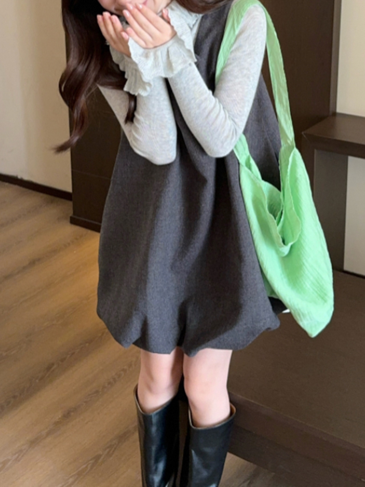 バルーングレーワンピース LK1761