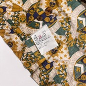 Aquascutum アクアスキュータム エンブレム総柄 オープンカラー 半袖シャツ L/マルチ