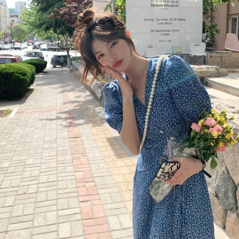 フローラルドレス サマー薄手ウェストロング 夏物 花柄 1号婦人75785384856