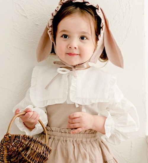 うさ耳ボンネット〈Pink beige〉