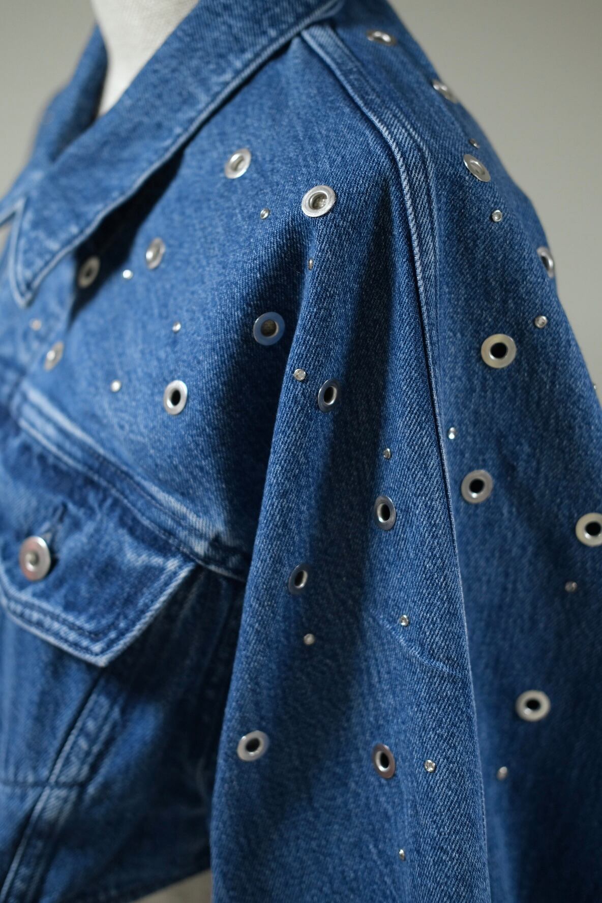 FETICO 】ORGANIC COTTON DENIM SHORT JACKET WITH STUDS | loop