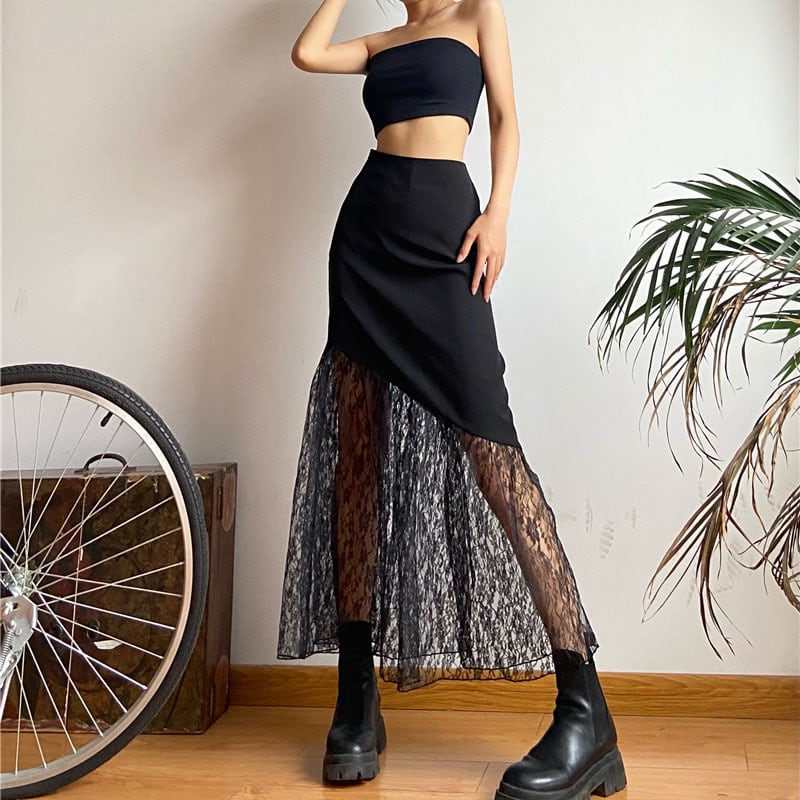 スカート フレアスカート タイトスカート ミモレ ミモレ丈 ロング ロング丈 9分丈 アンクル丈 アシンメトリー 切り替えデザイン レース ファスナー ハイウエスト 透け感 シースルー 異素材MIX かわいい 大人可愛い きれいめ カジュアル おしゃれ お洒落 かっこいい ラフ 個性的 セクシー 無地 春 夏 秋 冬 オールシーズン シーズンレス 10代 20代 30代 40代 レディース 学生 通学 デート お出かけ 女子会 休日 パーティー イベント ショッピング 普段使い S M L ブラック