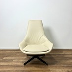 Cassina 315 EXORD PRO カッシーナ 315エクソードプロ ラウンジチェア 回転いす 本革 デザイナーズ家具 モダン ベージュ系【中古】【300サイズ】