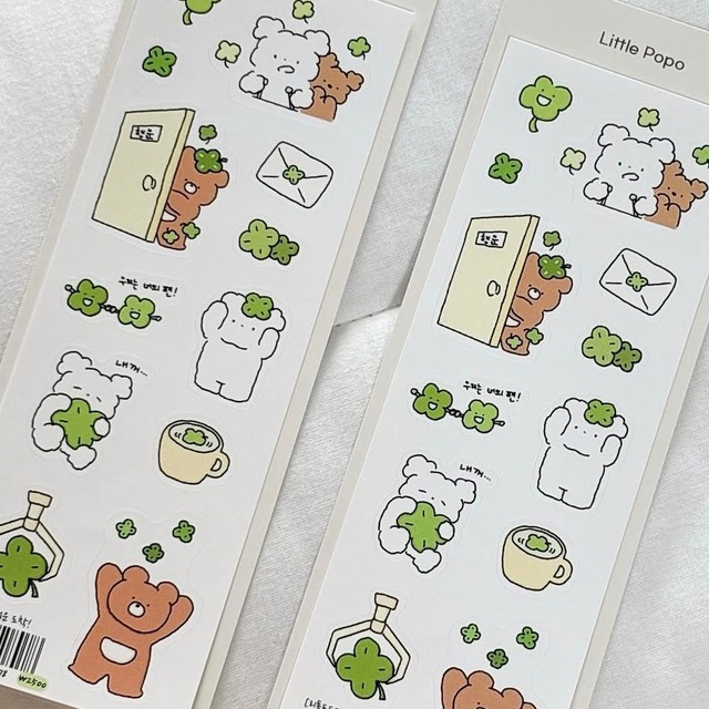 little popo 〔 クローバー ステッカー〕