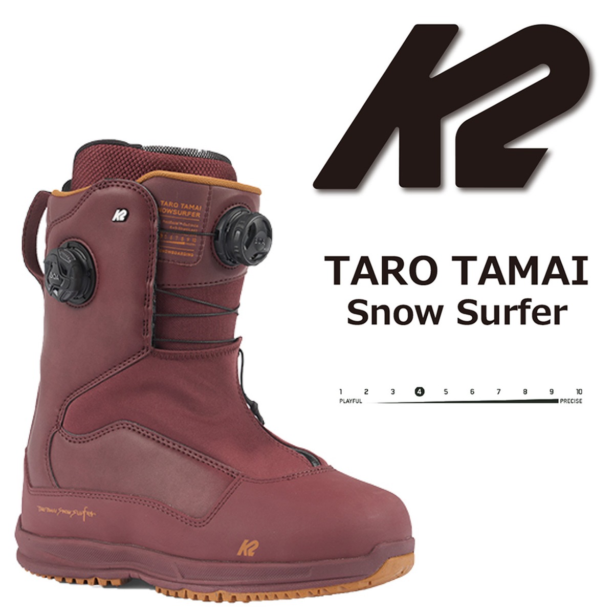 23-24年モデル . K2 .『 TARO TAMAI Snow Sufer 』. Red . ケーツー . タロータマイ スノーサーファー