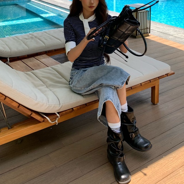 leopard-accented cropped denim　レオパードポイントクロップドデニム　J2076