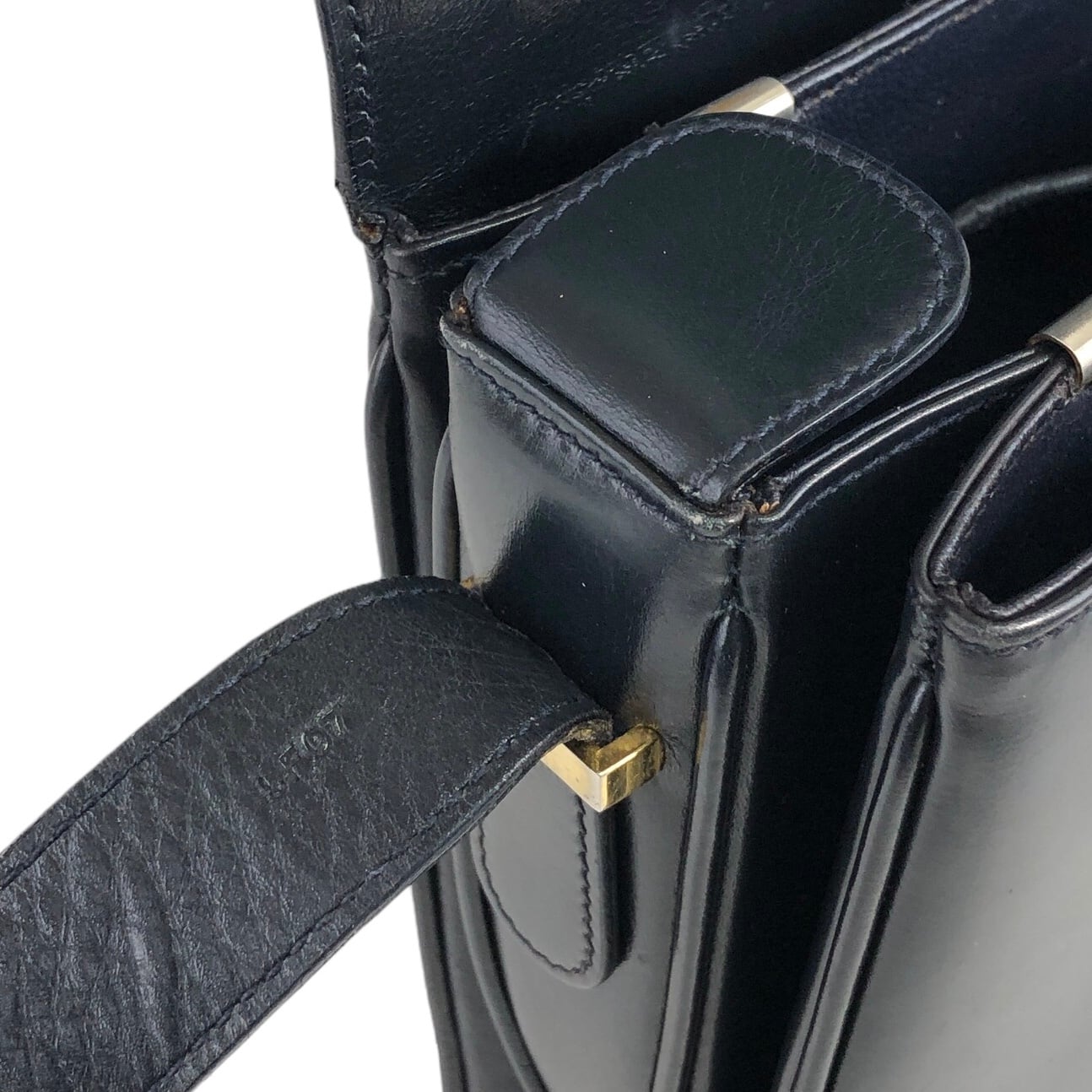 CELINE セリーヌ ショルダーバッグ ダークネイビートリオンフ レザー