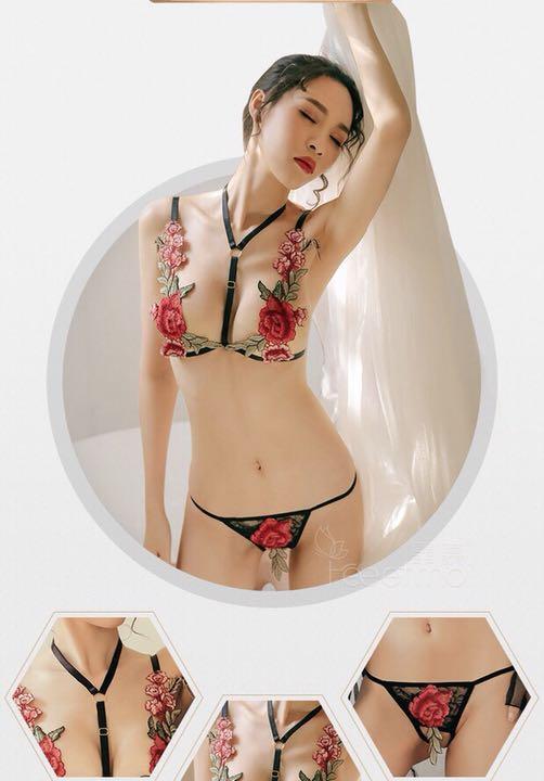 ランジェリー桃姫　刺繍パッチ Amazon.co.jp: [AFEREVZ] レディース 刺繍のオープンバストブラ