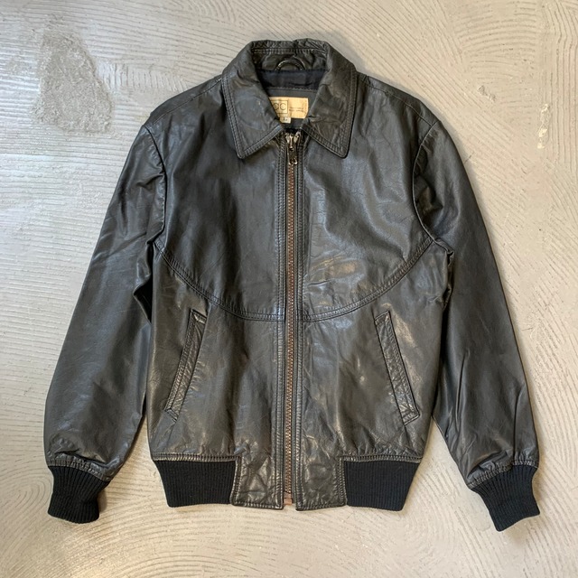 Zip up leather jacket