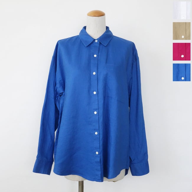 BRAHMIN (ブラーミン) シャツ ブラウス リネン 長袖 ドロップショルダー カシュクール 2WAY B12115