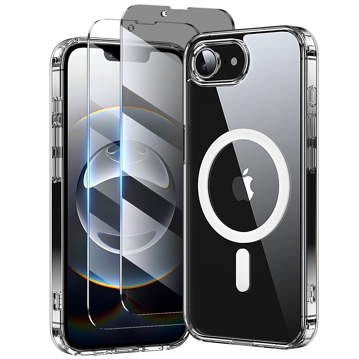 Kingbus iPhone 17e/iPhone 16eケース クリア MagSafe対応 3点セット
