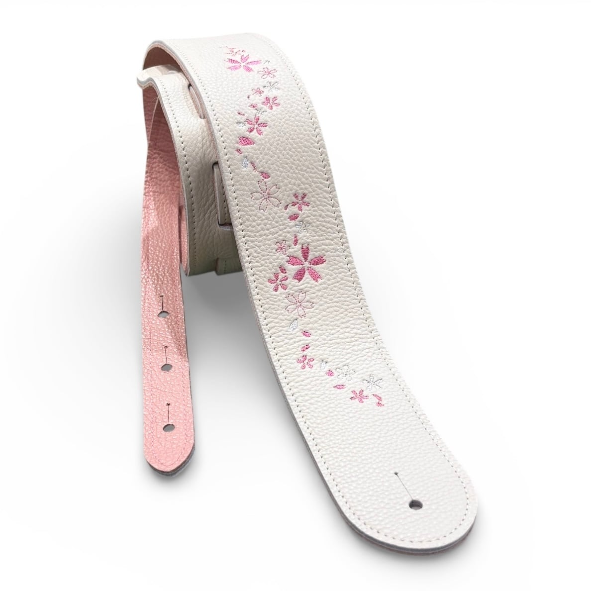 桜刺繍ストラップ WH | ギターストラップ専門店 Grande uomo