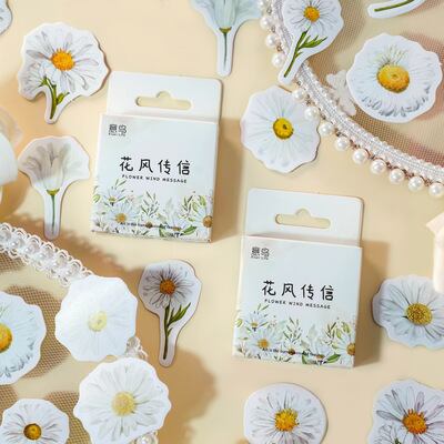 コラージュ素材 コラージュペーパー 伝票風 白い花 コラージュ素材 コラージュペーパー 伝票風 白い花