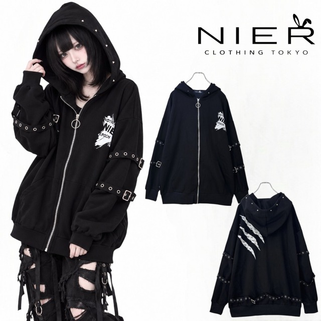 《週末新作目玉大特価55％OFF》STUDS EYELET BELT CLOW ZIP PARKA