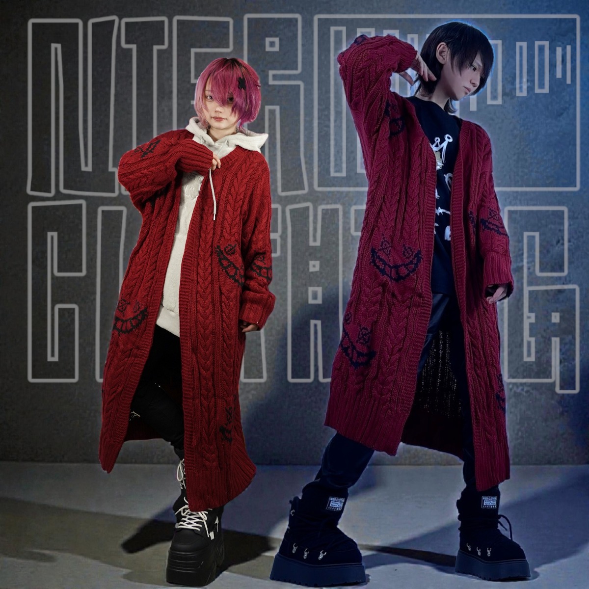 超ロング編み込みニットカーディガン【BLACK SMILE】 | NIER CLOTHING