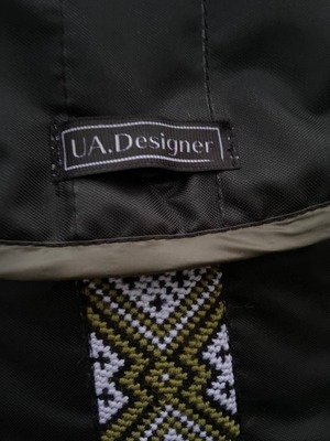 カジュアル手刺繍バッグ（黒カーキ）/PCショルダーバッグ・ラップトップ