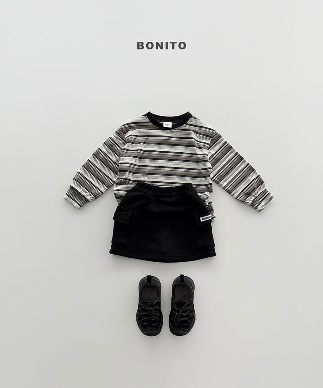【取寄/韓国直送】BONITO 26/AT 2カラーストライプしぼりTシャツ｜夏服｜韓国子供服