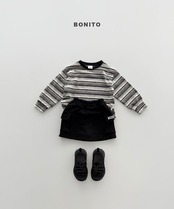 【取寄/韓国直送】BONITO 26/AT 2カラーストライプしぼりTシャツ｜夏服｜韓国子供服