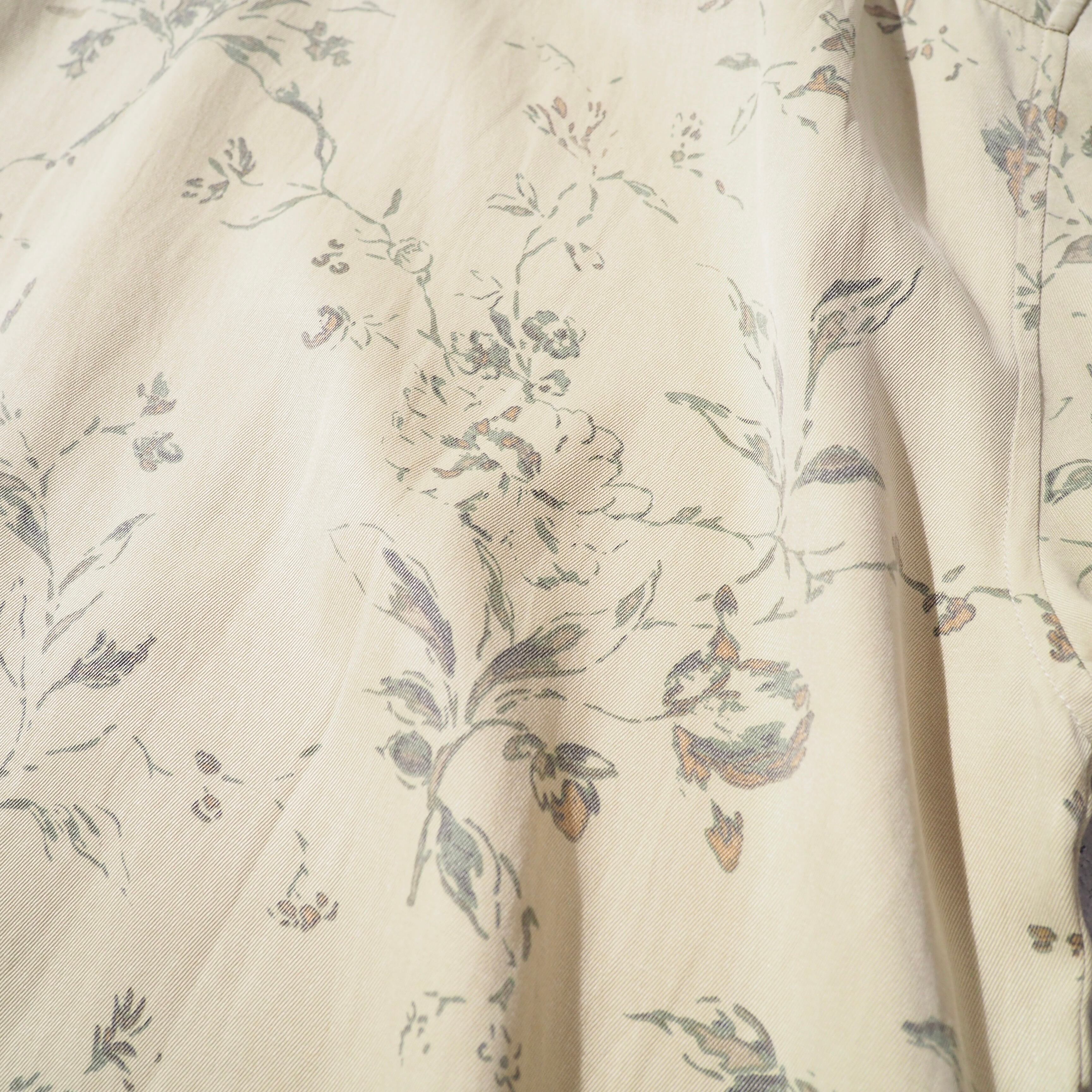 Beautiful fleeting Flower × Silk mix Open collar SS shirt