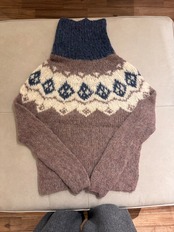 Handmade Nordic Pattern Mohair High Neck Sweater