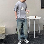 ウォッシュドプリントTシャツ A4133