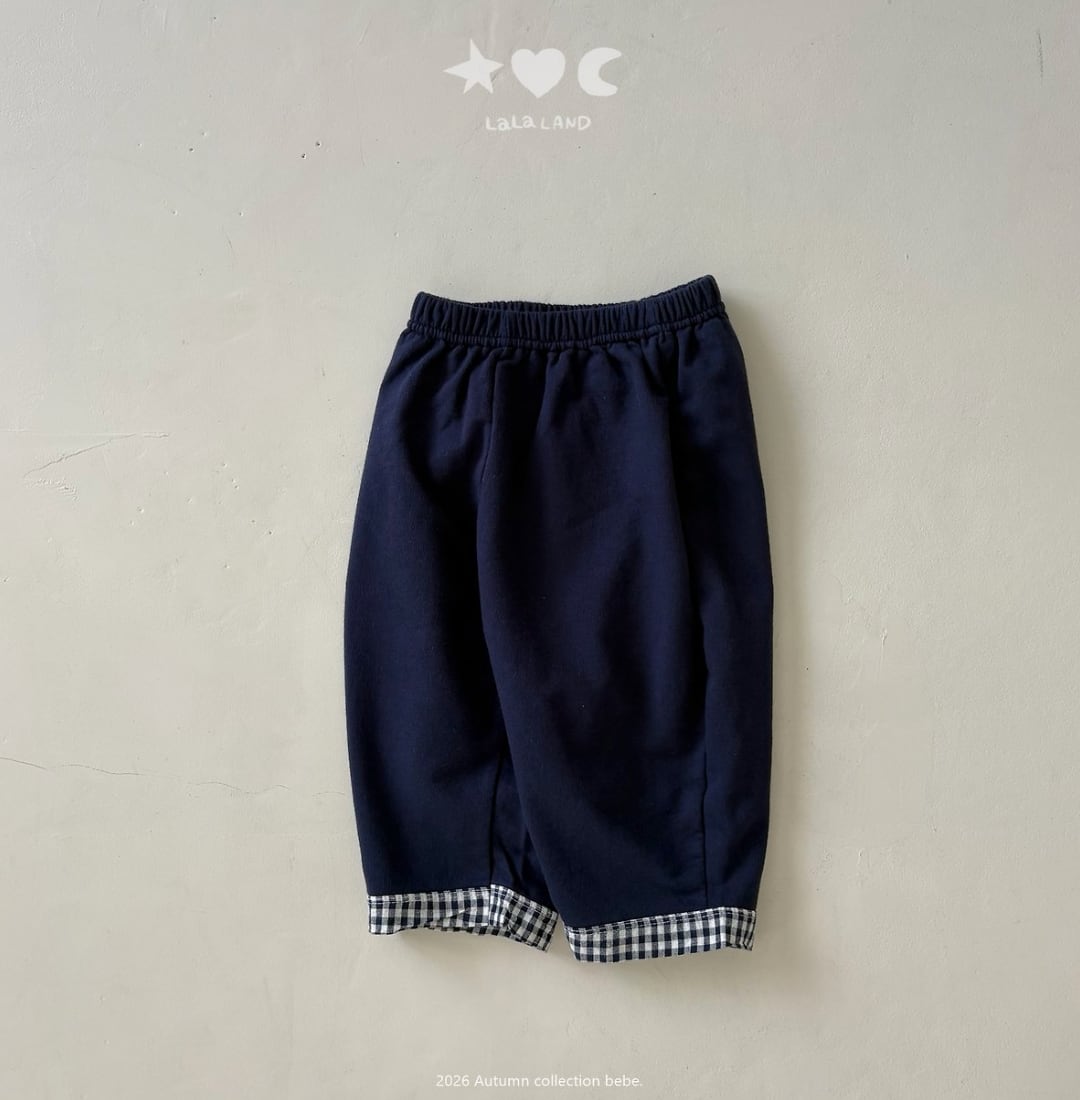 送料無料【予約】/ baby チェックラッパパンツ /lalaland